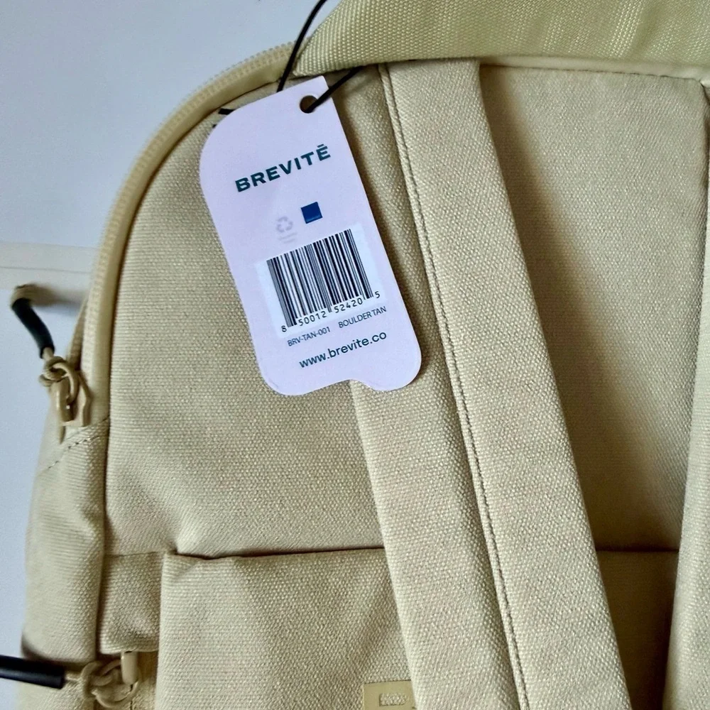 Brevitē The Backpack Travel Laptop Bag Boulder Tan 18L NWT